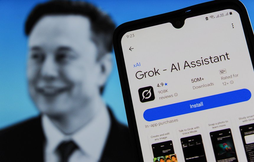 символ, смартфон, данные, приложение Grok 3, экран, конкуренция, искусственный интеллект, генеративный чат-бот, логотип, модель, API, алгоритм, приложение, технологии, XAI, разговорный ИИ, AI, интеллект, OpenAI, Маск, система, Grok, бот, концепция, редакционная иллюстрация, пространство X, выборочный фокус, глубокое обучение, компьютер, футуристический, темный, компания, чат GPT, цифровой, инновации, бизнес, генеративный ИИ, X Corp, помощник, Илон Маск, Grok 3, технологии, XAI Grok, концептуальный, магазин приложений, приложение, деньги, чат GPT, X, учетная запись;