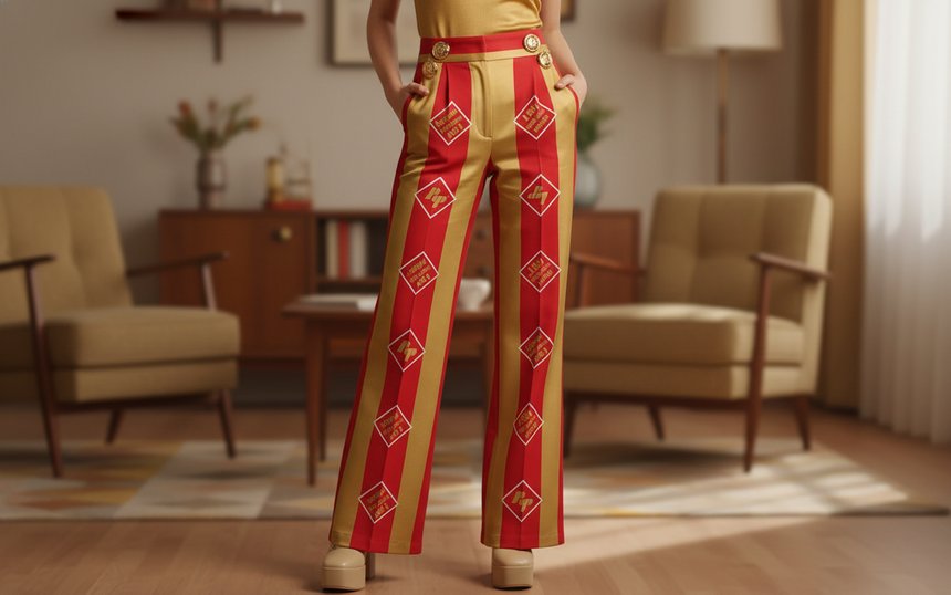 Штаны на основе батончиков Рот фронт в ретро-стиле