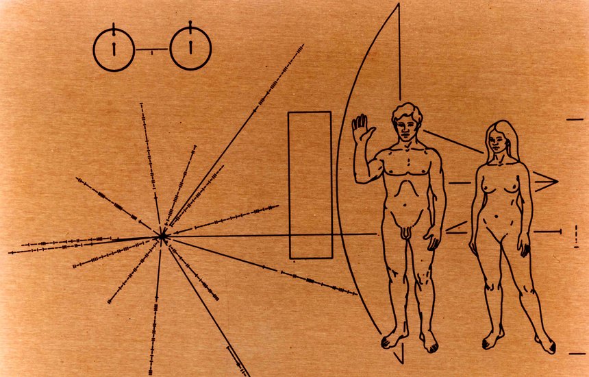 Пластинка из алюминия на борту «Пионера-10»